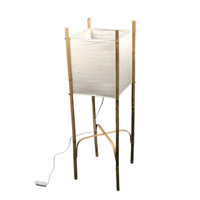 New Design Elegant Square Shape Handmade Bamboo Feet Rice Paper Handmade Standing floor Lamp