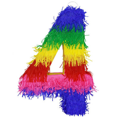 HKH Number Multicolor Party Small Pinata for Birthday party decoration Pinata Game (Number 4)