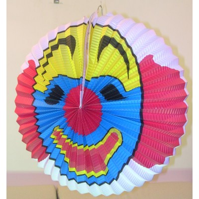 Wholesaler Collapsible round printing  paper lamp hanging decorative watermelon lantern accordion paper lantern