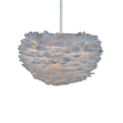 Indoor bedroom nice decoration feather half round shape pendant lantern