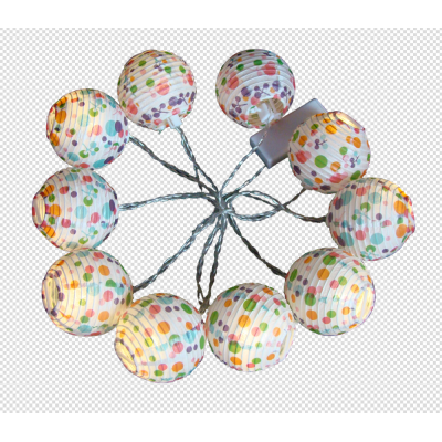 Mini lantern 3" printing round paper garland for christmas decoration baby room party dress string lighting 10leds