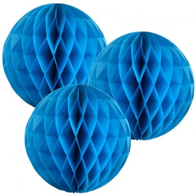 Multi Size Blue Solid Color Tissue Paper Honeycomb Set