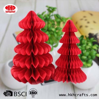 Hanging Centerpiece Tissue Paper Honeycomb Christmas Tree in Assorted Color