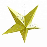 Christmas gift Decoration Chinese Wholesale Ornaments Hand-made Origami Hollow Out Shade Paper Star Lantern