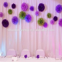 DIY wedding stage backdrop decor tissue paper flower balls