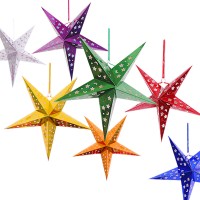 120cm Large Frozen Moon Paper Star Lampshade Christmas Lucky Star Paper Hanging Decoration