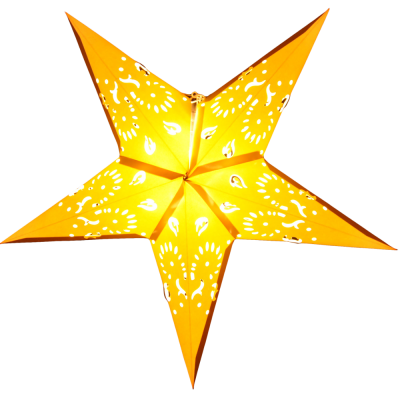 Hot Sell Golden Color Laser Hanging 5 Pin Plastic christmas paper star lamp shade