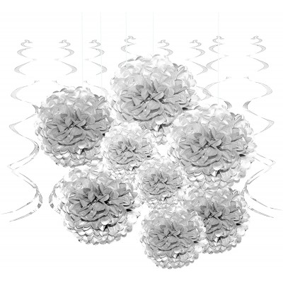 Silver Wonderland Frozen 1st Birthday Party,baby shower.wedding  Hanging Decorations  paper pompom